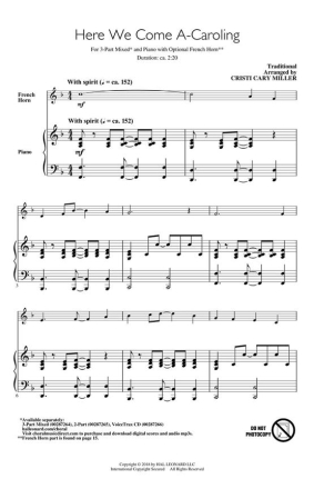 Here We Come A-Caroling 3-Part Choir Chorpartitur