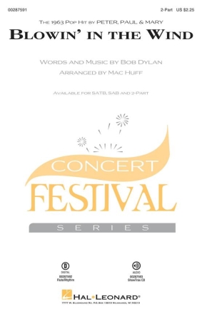Blowin' in the Wind 2-Part Choir Chorpartitur
