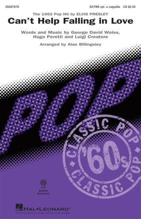 Can't Help Falling in Love SATBB opt. a Cappella Chorpartitur