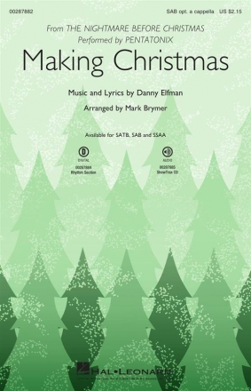 Danny Elfman, Making Christmas SAB opt. a Cappella Chorpartitur