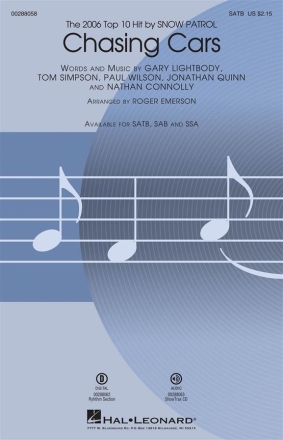 Chasing Cars SATB Chorpartitur