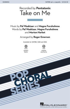 Take on Me for mixed choir (SATBB) opt. a cappella choral score