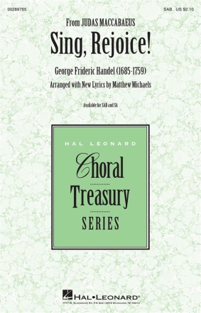 Georg Friedrich Hndel, Sing, Rejoice! SAB Chorpartitur