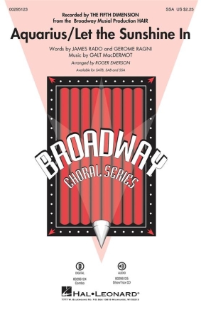 Let the Sunshine In for female choir (SSA) and piano choral score