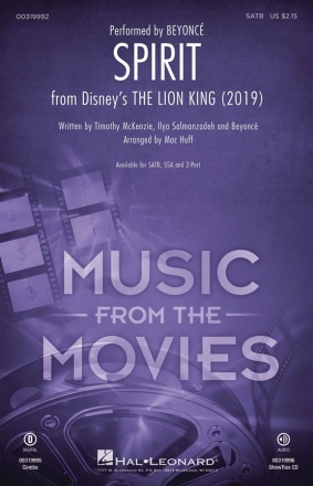 Spirit (from The Lion King 2019) SATB Chorpartitur