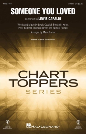 Someone You Loved for 2-part choir and piano choral score