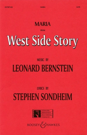 Maria (from West Side Story) for mixed choir and piano choral score