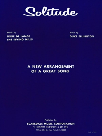 Solitude Piano, Vocal and Guitar Buch