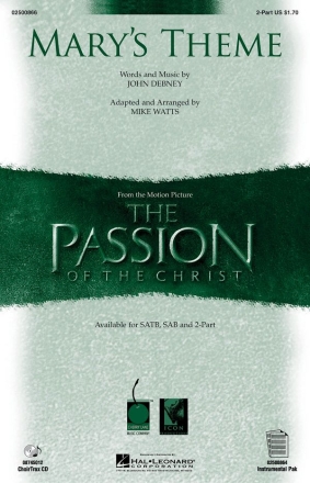 John Debney, Mary's Theme 2-Part Choir Chorpartitur