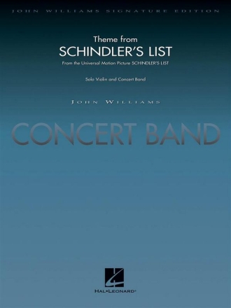 John Williams, Theme from Schindler's List Concert Band/Harmonie Partitur + Stimmen