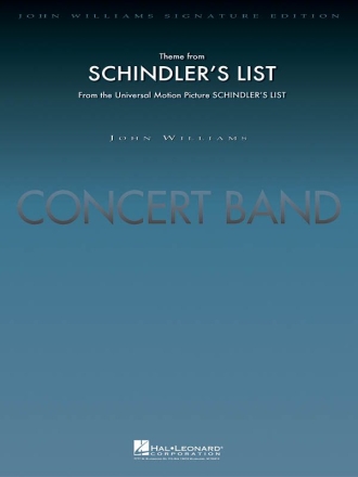 John Williams, Theme from Schindler's List Concert Band/Harmonie Partitur