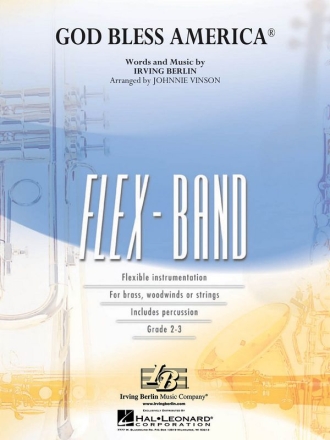 Irving Berlin, God Bless America 5-Part Flexible Band and Opt. Strings Partitur + Stimmen