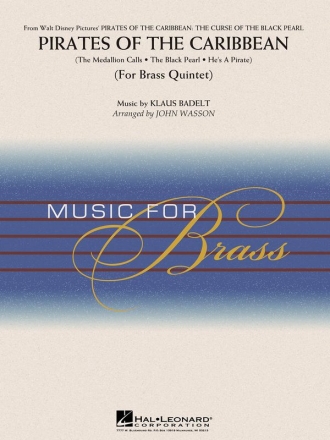 Pirates of the Caribbean for brass quintet (2trp, hrn, trb, tb) score and parts