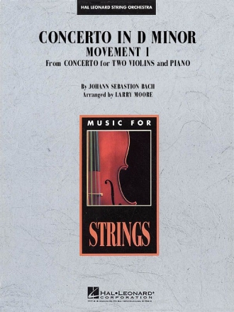 Johann Sebastian Bach, Concerto in D Minor (Movement 1) Streichorchester Partitur + Stimmen