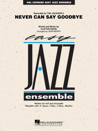 Clifton Davis, Never Can Say Goodbye Jazz Ensemble Partitur + Stimmen