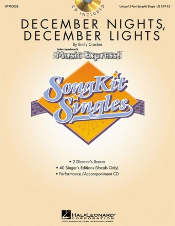 Emily Crocker, December Nights, December Lights SongKit Single Unison or 2-part Vocal Buch + CD