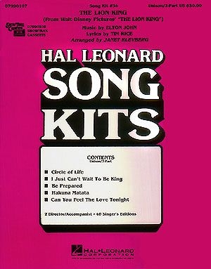 Elton John_Tim Rice, The Lion King Song Kit #34 Unison or 2-part Vocal Stimmen-Set