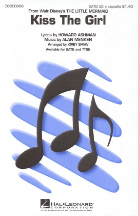 Alan Menken_Howard Ashman, Kiss the Girl SATB Chorpartitur