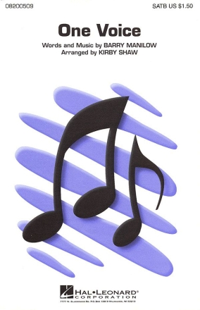 Barry Manilow, One Voice SATB a Cappella Chorpartitur