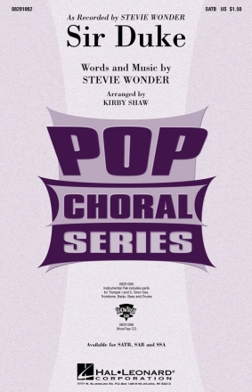 Stevie Wonder, Sir Duke SATB and Piano Chorpartitur