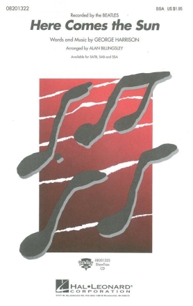 Here comes the sun (SSA) for female choir (SSA) and piano choral score