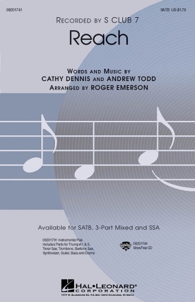 Cathy Dennis, Reach SATB Chorpartitur