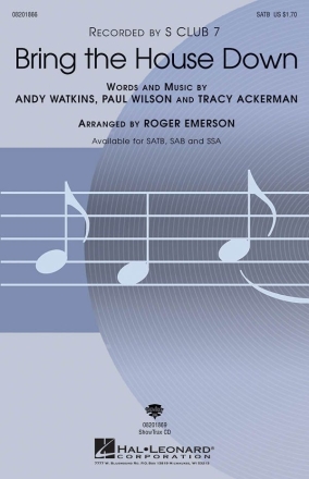Bring the House Down SATB Chorpartitur