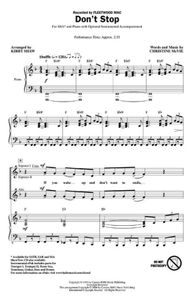 Christine McVie, Don't Stop SSA Chorpartitur