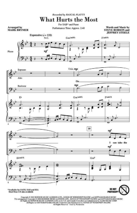 Jeffrey Steele, What Hurts the Most SAB Chorpartitur