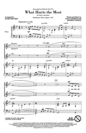 Jeffrey Steele, What Hurts the Most SSA Chorpartitur