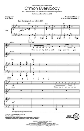 C'mon Everybody 2-Part Choir Chorpartitur