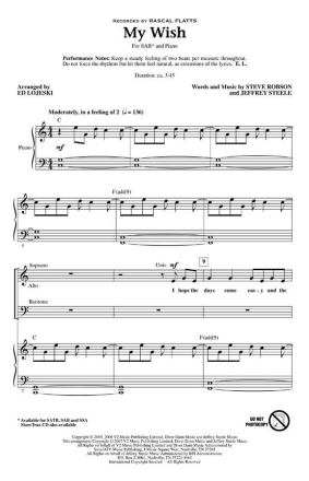 Jeffrey Steele, My Wish SAB Chorpartitur