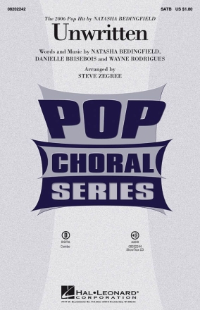 Unwritten for mixed choir and piano choral score
