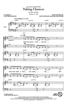 Taking Chances SSA Chorpartitur