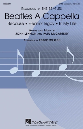 Beatles A Cappella for mixed choir a cappella score