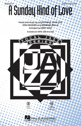 Anita Leonard_Barbara Belle_Louis Prima_Stan Rhodes, A Sunday Kind of SATB Chorpartitur