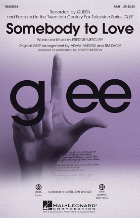 Somebody to Love for mixed chorus (SAB) and piano score