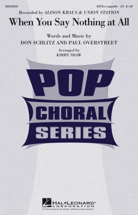 When You Say Nothing at All for mixed chorus a cappella vocal score (en)