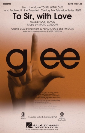 To Sir, with Love SATB Chorpartitur