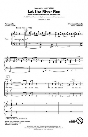 Carly Simon, Let the River Run SSA Chorpartitur
