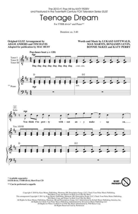 Teenage Dream TTBB Chorpartitur