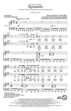 Dynamite 2-Part Choir Chorpartitur