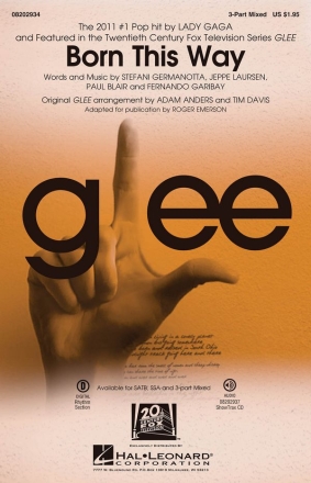 Fernando Garibay_Jeppe Laursen_Paul Blair_Stefani Germanotta, Born Thi 3-Part Choir Chorpartitur