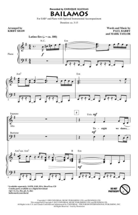 Mark Taylor_Paul Barry, Bailamos SAB Chorpartitur