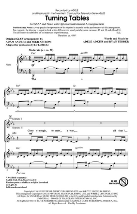 Turning Tables SSA Chorpartitur