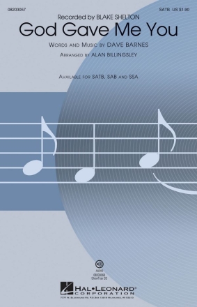 God Gave Me You SATB Chorpartitur