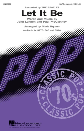 Let it be for mixed chorus a cappella score