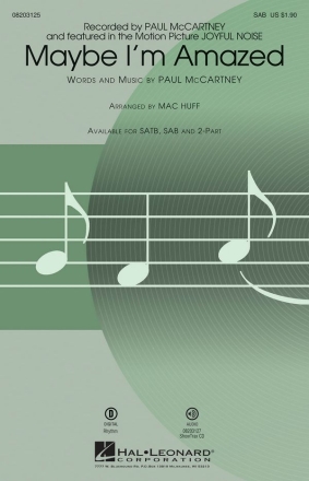 Paul McCartney, Maybe I'm Amazed SAB Chorpartitur