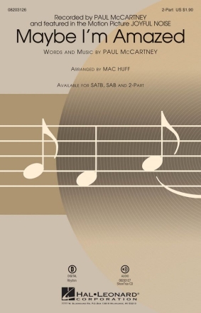 Paul McCartney, Maybe I'm Amazed 2-Part Choir Chorpartitur