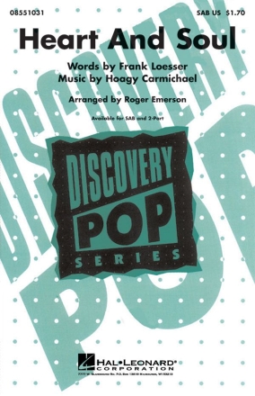 Frank Loesser_Hoagy Carmichael, Heart and Soul SAB Chorpartitur